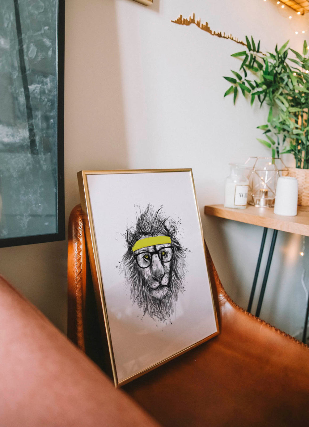 HIPSTER LION POSTERPosterFinger Art PrintsMARY & FAP