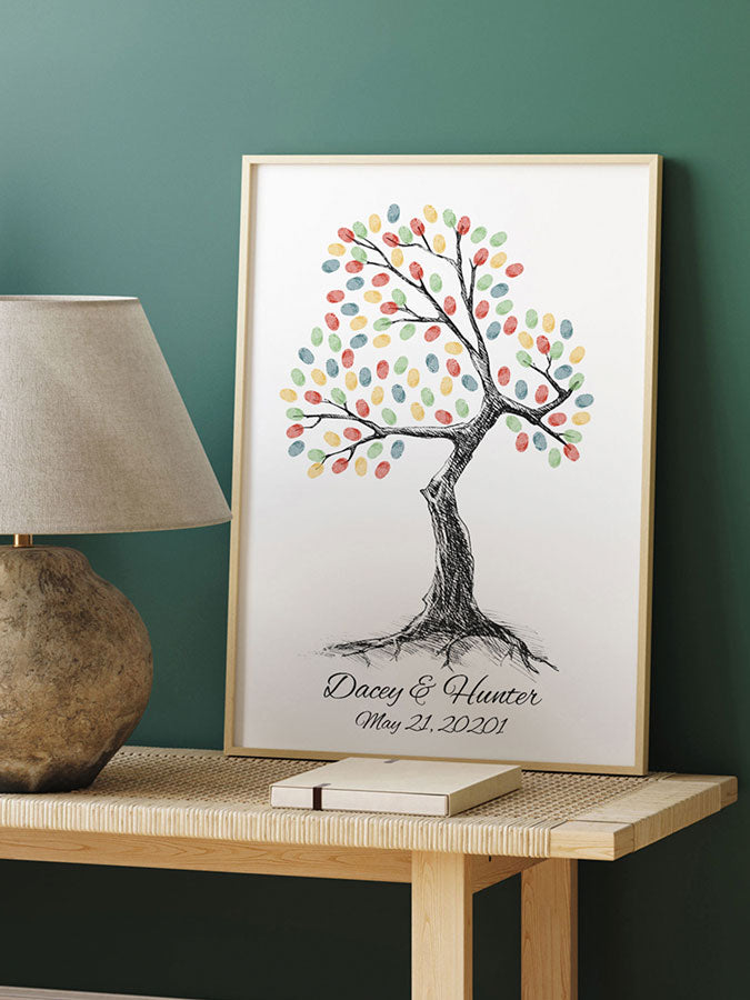 Black Sketched Fingerprint Tree