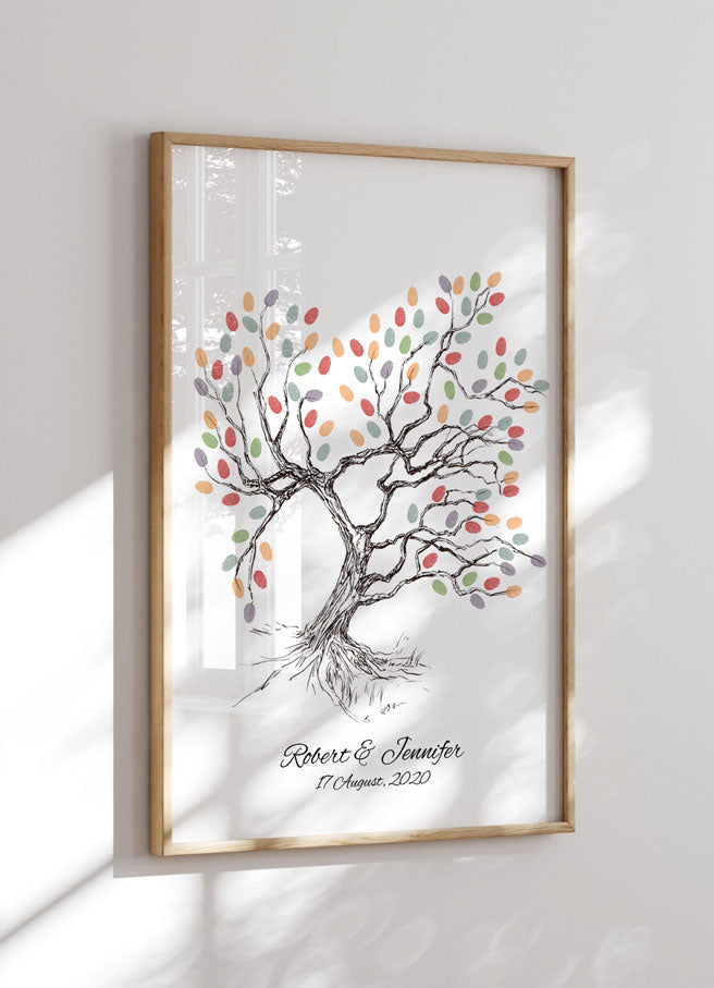 Timeless Love Blossoms Fingerprint Guestbook Tree