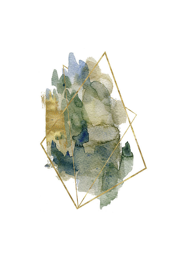 Elegant Geometric Watercolor Art Print - Abstract Wall Decor