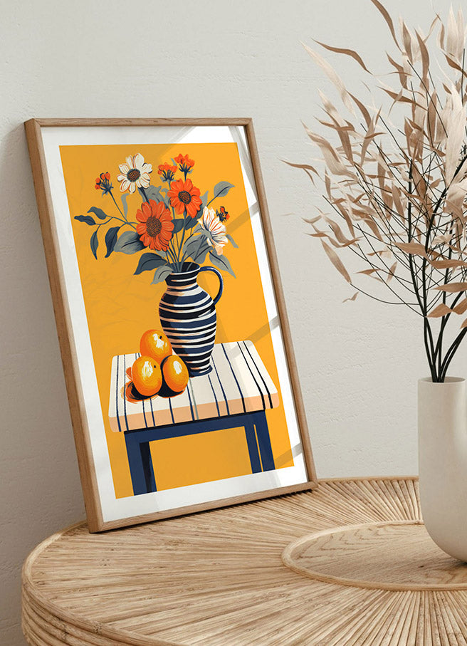 Sun-Kissed Flower Vase Drawing