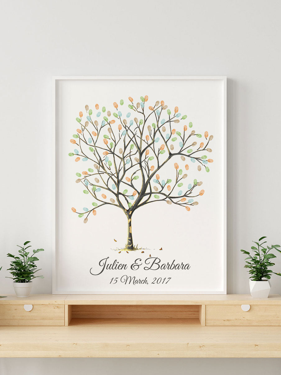 Autumn Wedding Fingerprint Tree