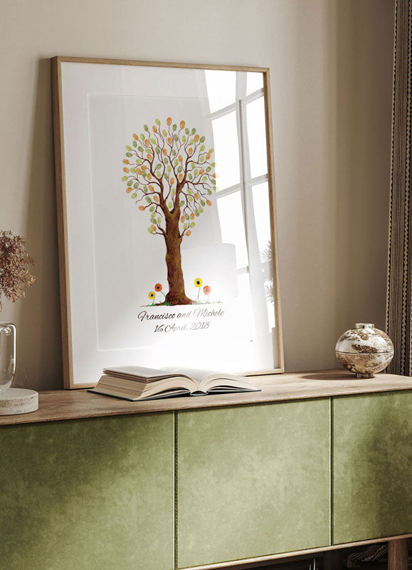 Kunstvolles Ölgemälde-Fingerabdruck-Baum-Gästebuch