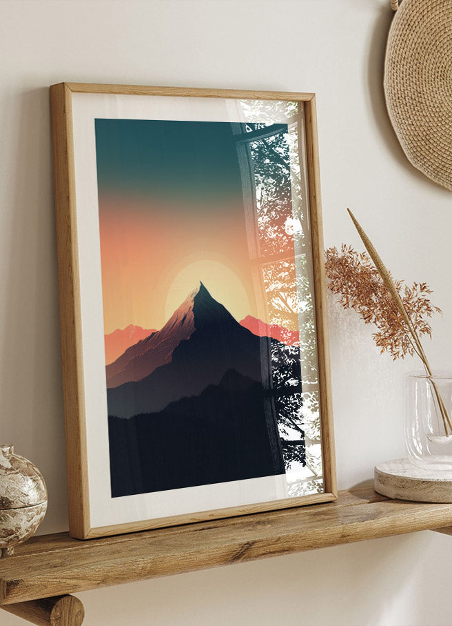 Mountain Peak and Gradient Sky