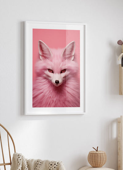 Rätselhafter rosa Fuchs