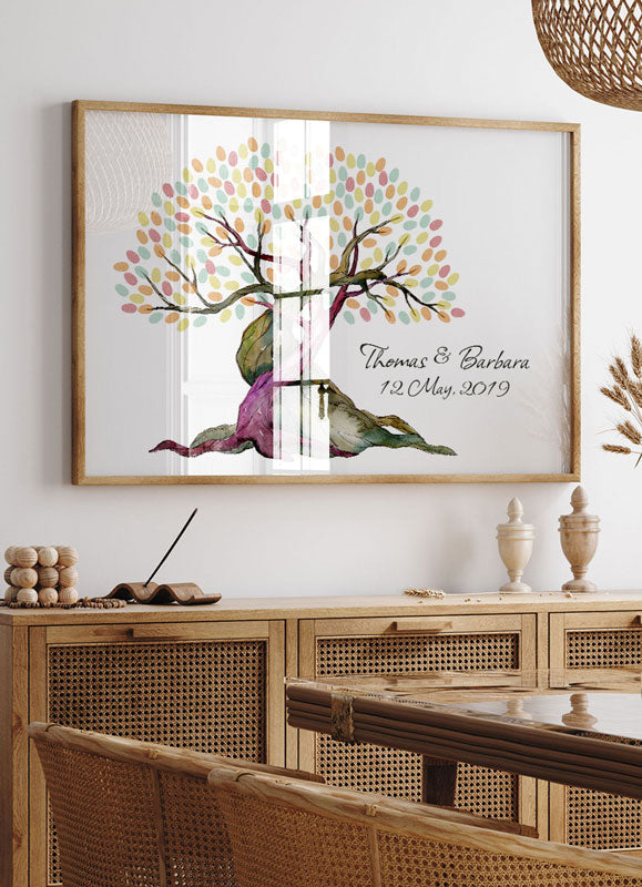 Watercolor Fingerprint Guestbook Tree