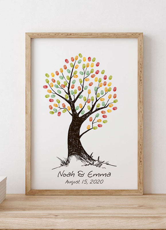 Blooming Fingerprint Guestbook Tree