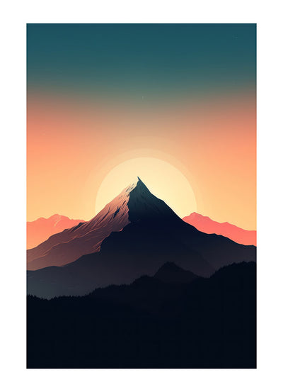 Mountain Peak and Gradient Sky