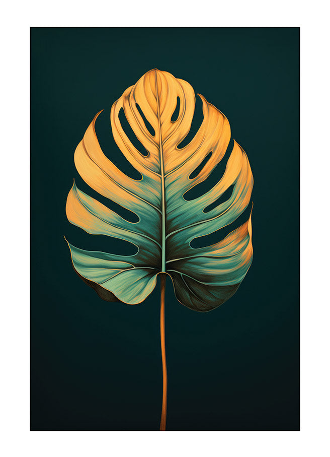 Ätherische Monstera-Blatt-Zeichnung