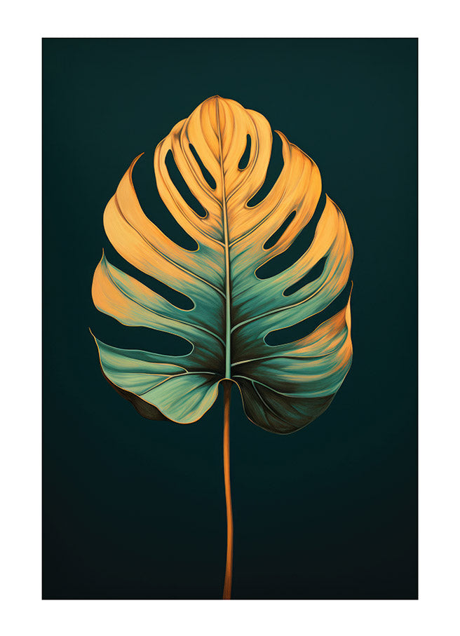 Ethereal Monstera Leaf Drawing