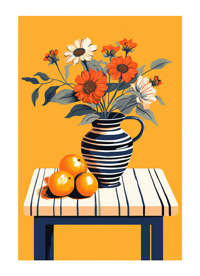 Sun-Kissed Flower Vase Drawing