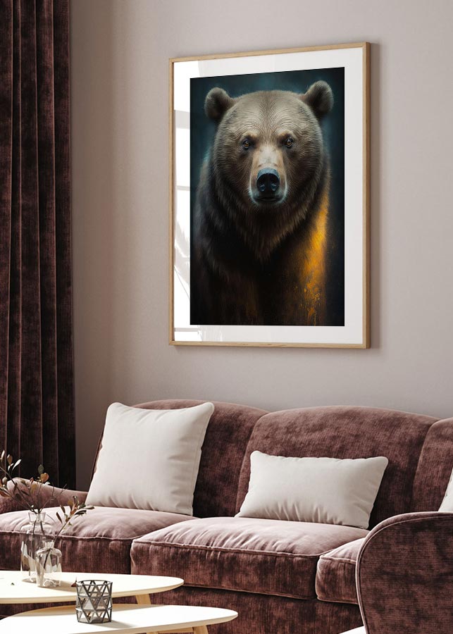 Bear Minimalist Oil Painting