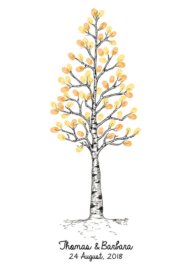 Sketched Wedding Fingerprint Tree