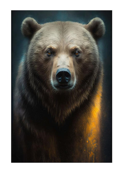 Bear Minimalist Oil Painting