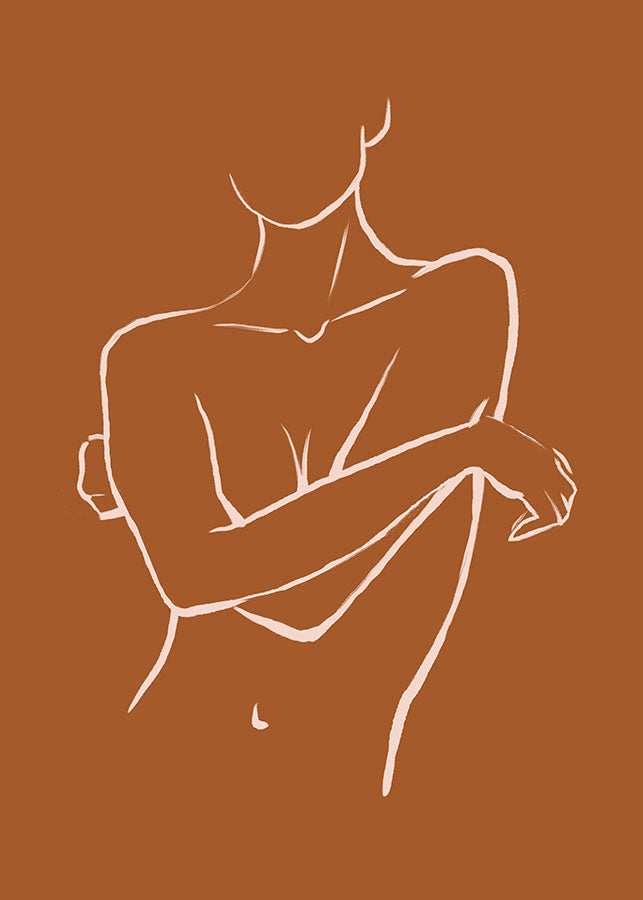 Dessin au trait nu féminin Poster