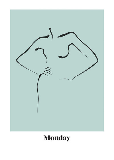 Weiblicher Körper Strichzeichnungen N.2 Poster