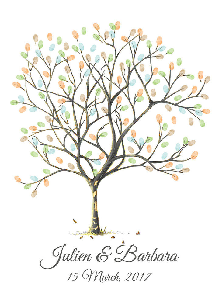 Autumn Wedding Fingerprint Tree