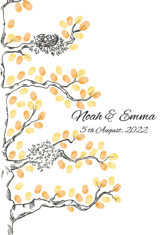 Wedding Thumbprint Guest book N3