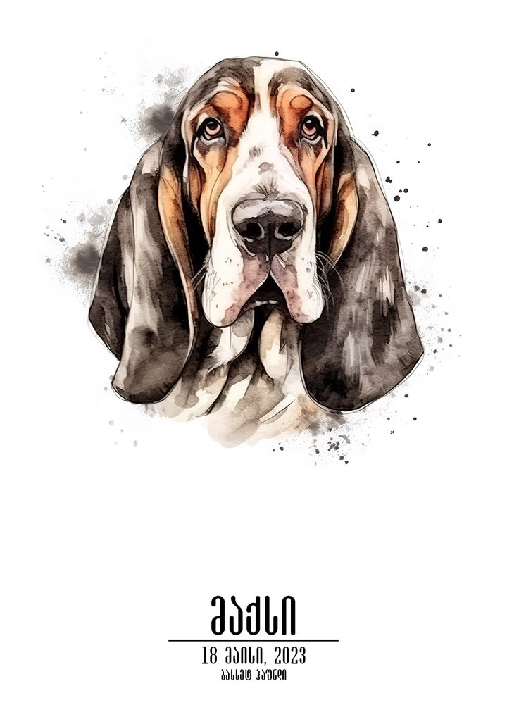 Basset Hound Personalized Poster