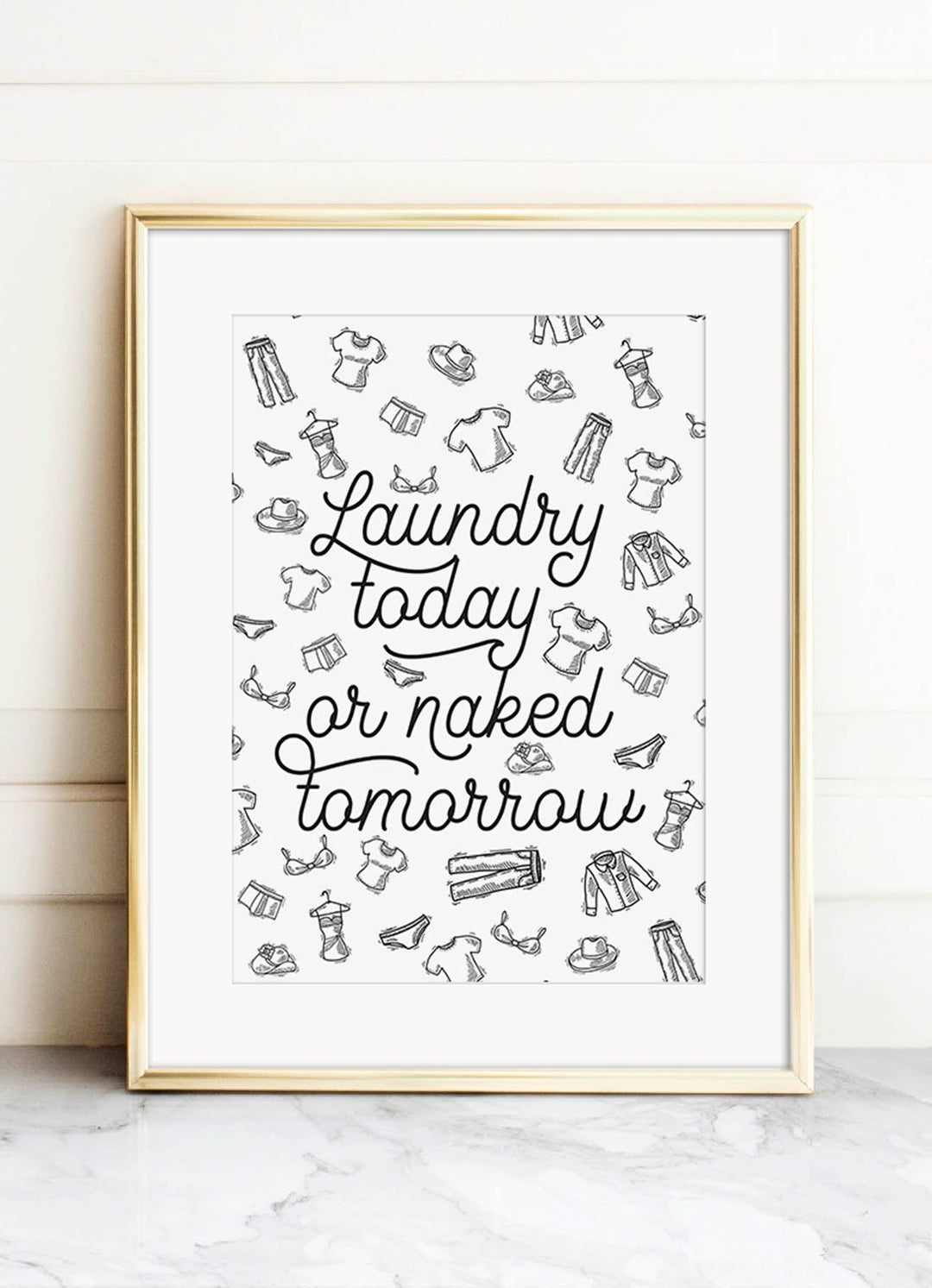 LAUNDRY TODAYPosterFinger Art PrintsMARY & FAP