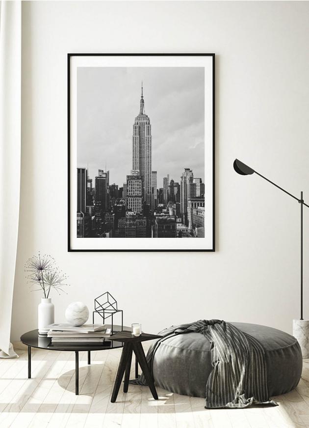 Black and White Empire State Building Art Print