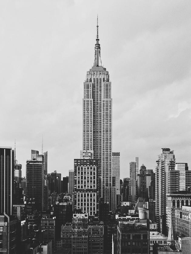 Black and White Empire State Building Art Print