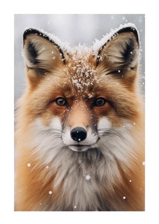 Majestic Fox Amidst Snowfall