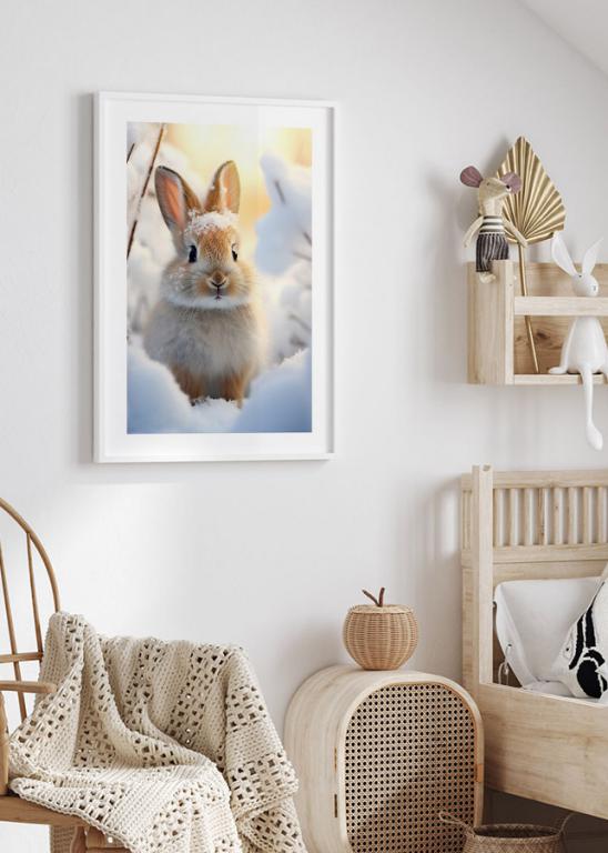 Bunny in Snowy Landscape