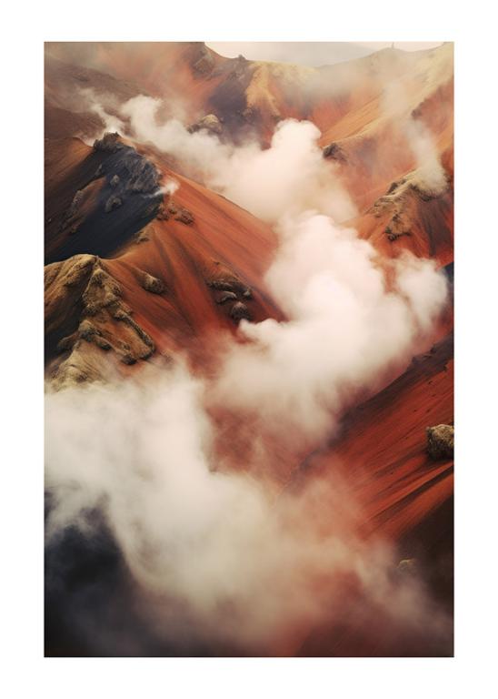 Misty Mountain Landscape Poster
