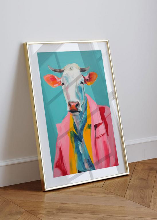 Stylish Cow Art