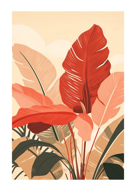 Elegant Tropical Leaves Art