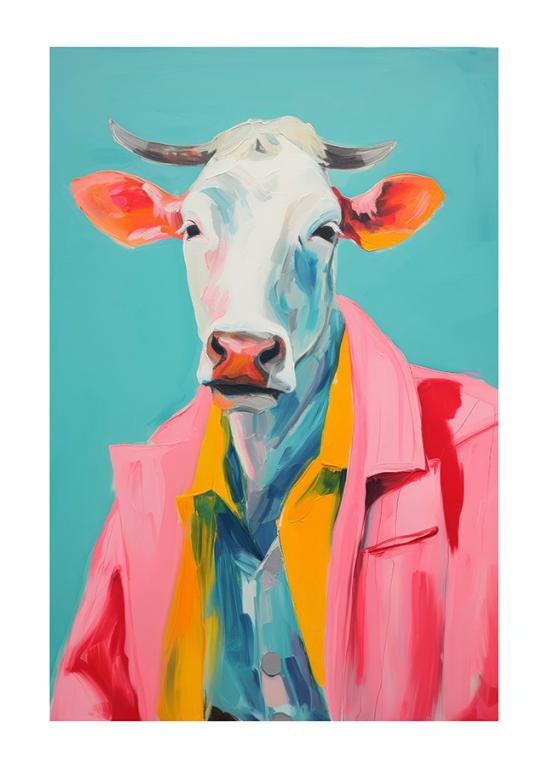 Stylish Cow Art