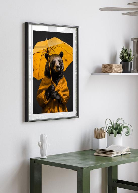 Rainy Day Bear Poster