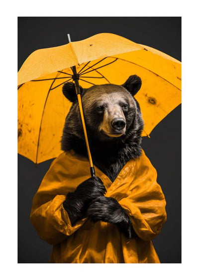 Rainy Day Bear Poster