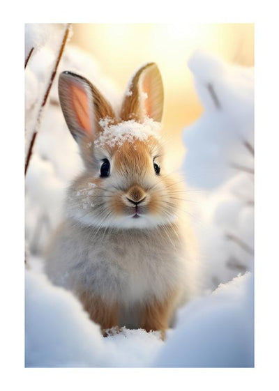 Bunny in Snowy Landscape