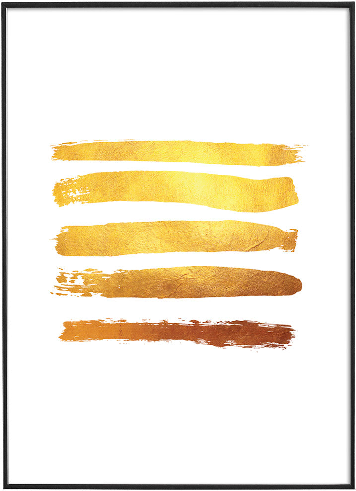 BRUSH GOLD STROKESPosterFinger Art PrintsMARY & FAP