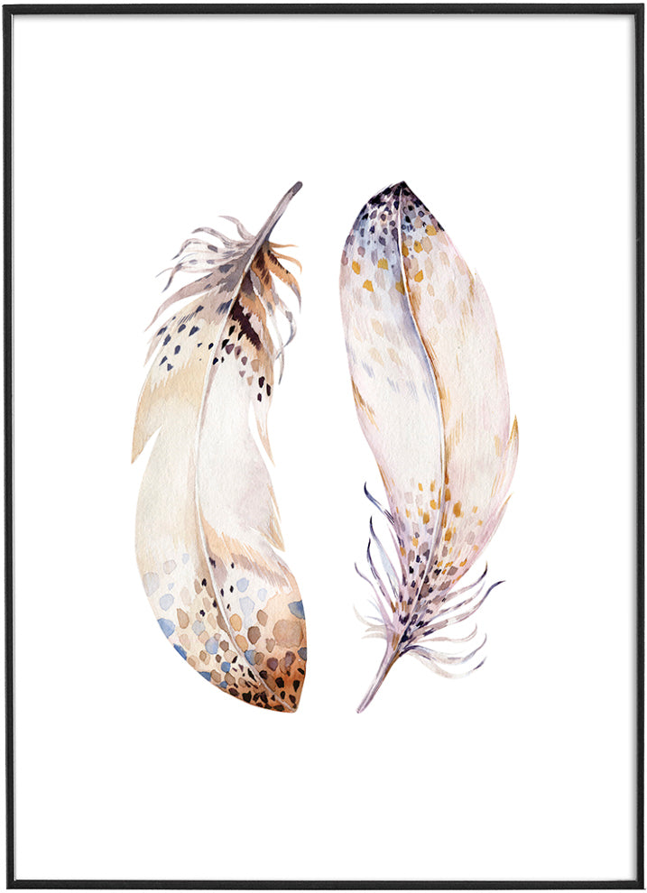 FEATHER WATERCOLOR POSTERPosterFinger Art PrintsMARY & FAP