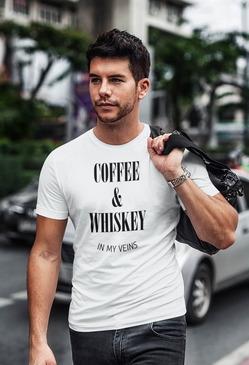 COFFEE AND WHISKEY IN MY VEINST-ShirtFinger Art PrintsMARY & FAP