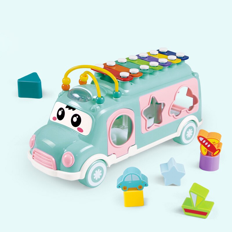 Baby Knock Piano Xylophone 5-in-1 Bus Blocks