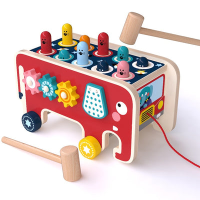 Colorful Wooden Whack-A-Mole Game for Early Education and Development