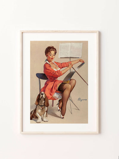 "lady with dog poster" pin up girl posterPosterMARY & FAPMARY & FAP