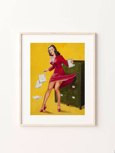 "Office Mishap" pin up girl posterPosterMARY & FAPMARY & FAP