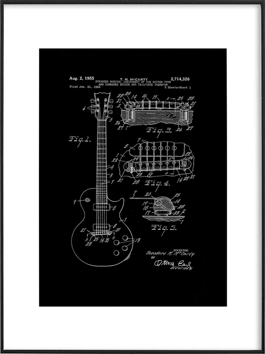 GUITAR PATENT POSTERPosterMARY & FAPMARY & FAP