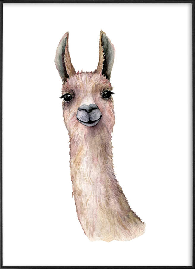 WATERCOLOR LAMA POSTERPosterMARY & FAPMARY & FAP