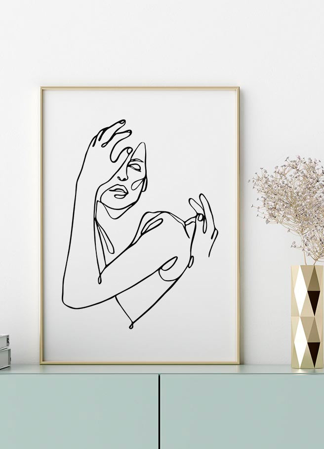 ABSTRACT WOMAN LINE ARTPosterMARY & FAPMARY & FAP