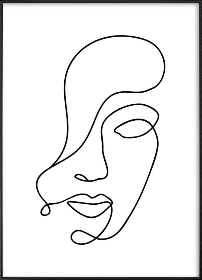 WOMAN FACE LINE ARTPosterMARY & FAPMARY & FAP