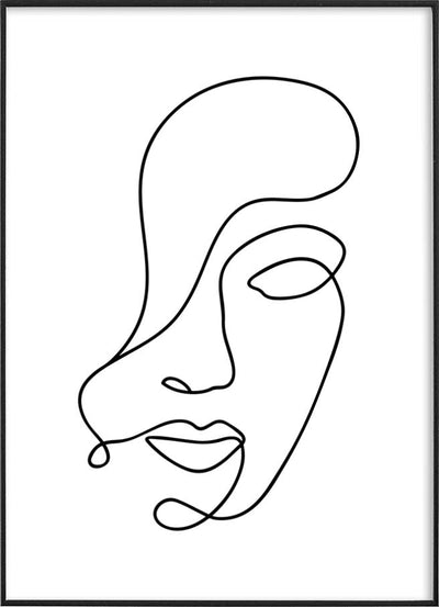 WOMAN FACE LINE ARTPosterMARY & FAPMARY & FAP