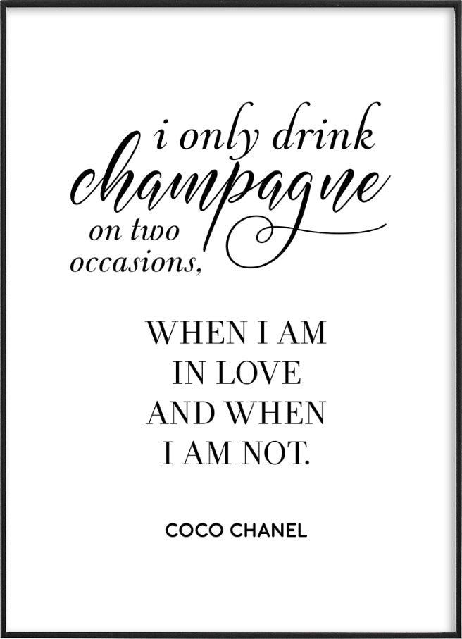 COCO CHANEL QUOTEPosterFinger Art PrintsMARY & FAP