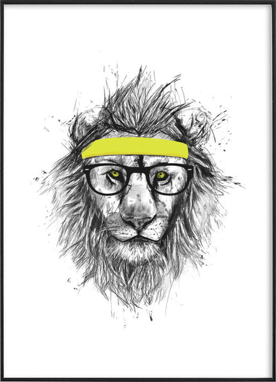 HIPSTER LION POSTERPosterFinger Art PrintsMARY & FAP