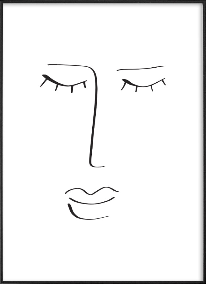 FACE LINE ART POSTERPosterFinger Art PrintsMARY & FAP